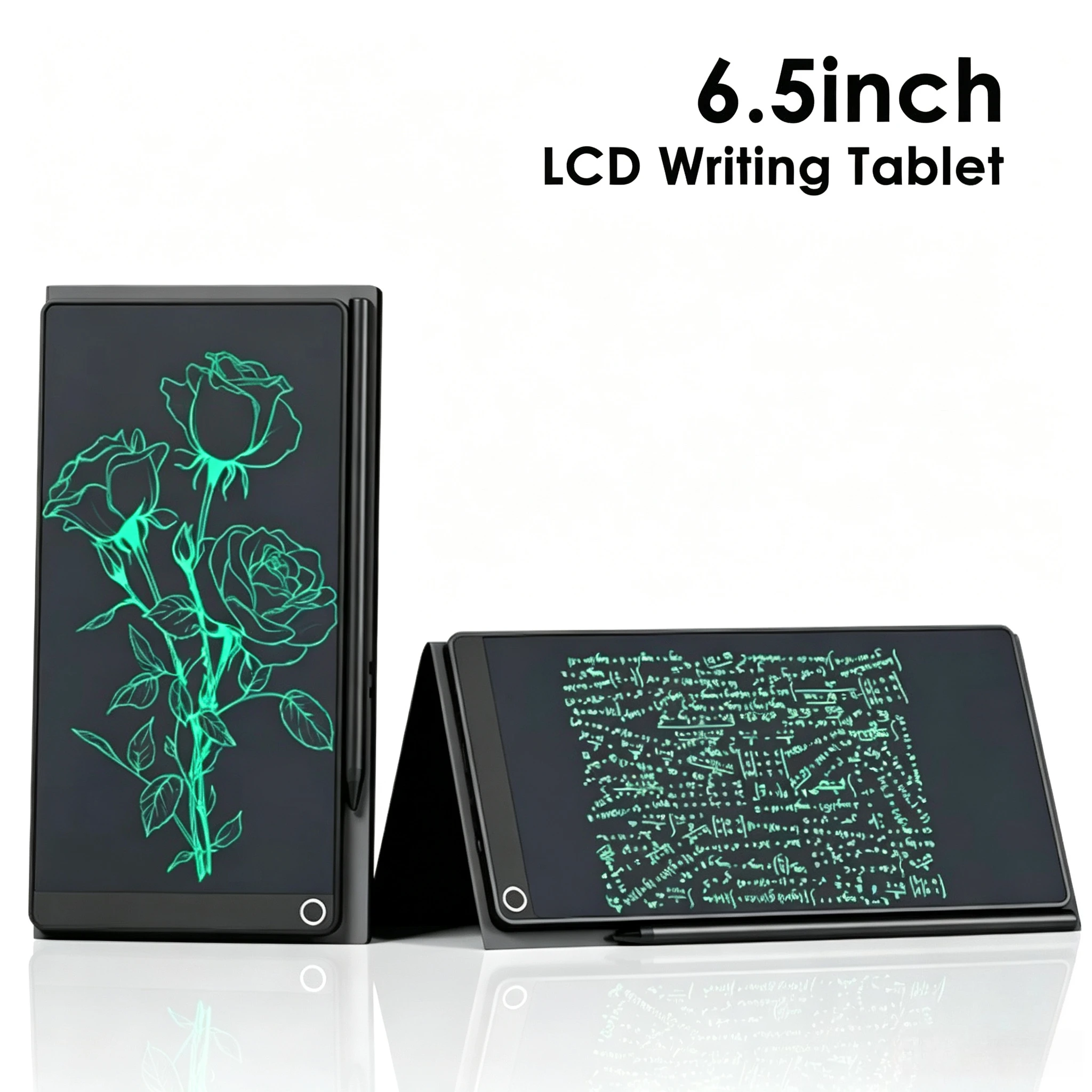 Full Screen LCD Writing Pad LCD Writing Tablet Portable Erasable 6.5 Inch Full Screen Digital Notepad for Taking Notes Drawing