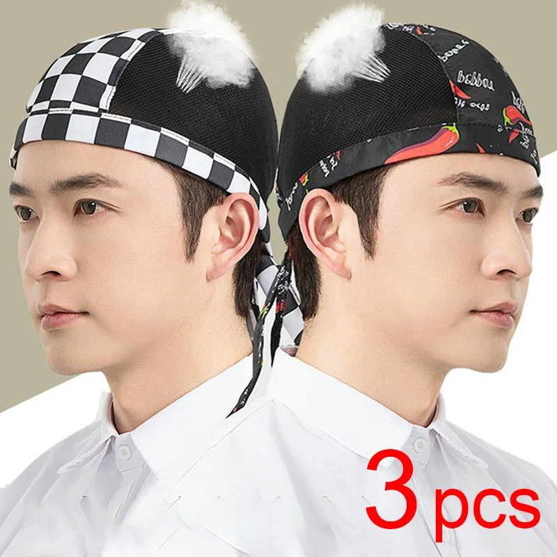 تنفس شبكة كوك قبعة 3 قطعة قبعة الطاهي خدمة الغذاء المطبخ قبعة العمل فندق مطعم مقصف مخبز بيكر قبعة الطبخ المنزلية