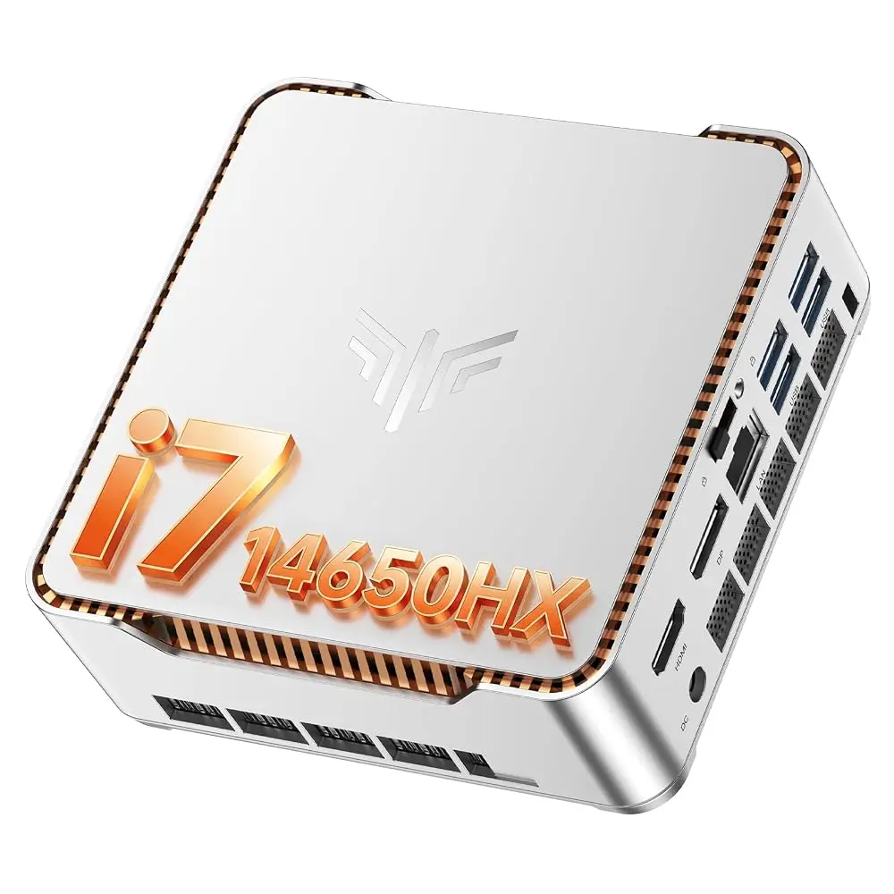 KAMRUI Mini PC Intel Core i7-14650HX 32GB DDR4 1TB NVMe PCle4.0 SSD up to 4.8GHz WiFi6 BT5.2 4k Micro Desktop PC for Gaming