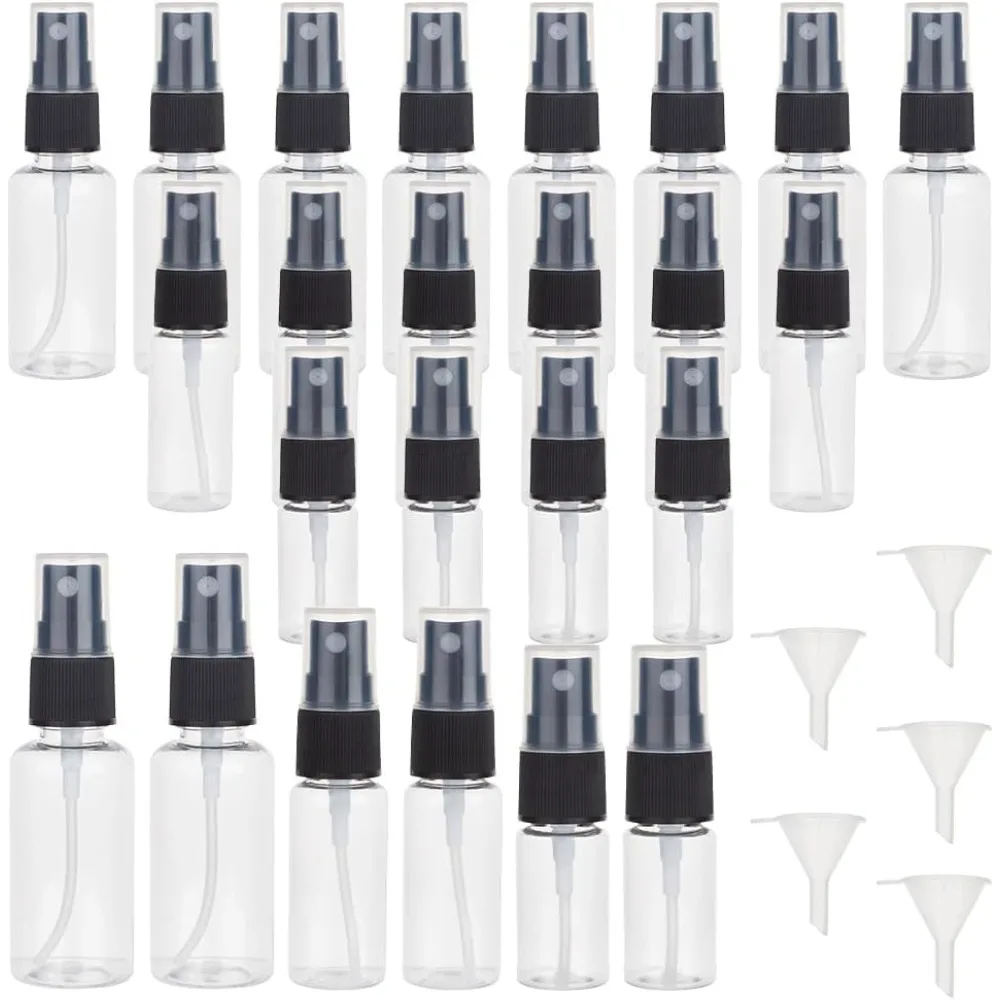 

120Pcs Plastic Travel Spray Bottles 0.3oz/10ml 0.7oz/20ml 1oz/30ml Mixed Capacity Mini Travel Bottle Set with 6pcs Funnels