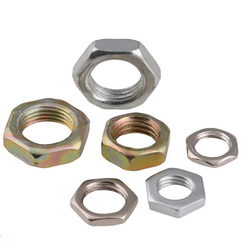M7 M8 M9 M10 M12 M14 M16 White Zinc / Color Zinc / Nickel Plated Carbon Steel Fine Thread Hex Hexagon Thin Nuts