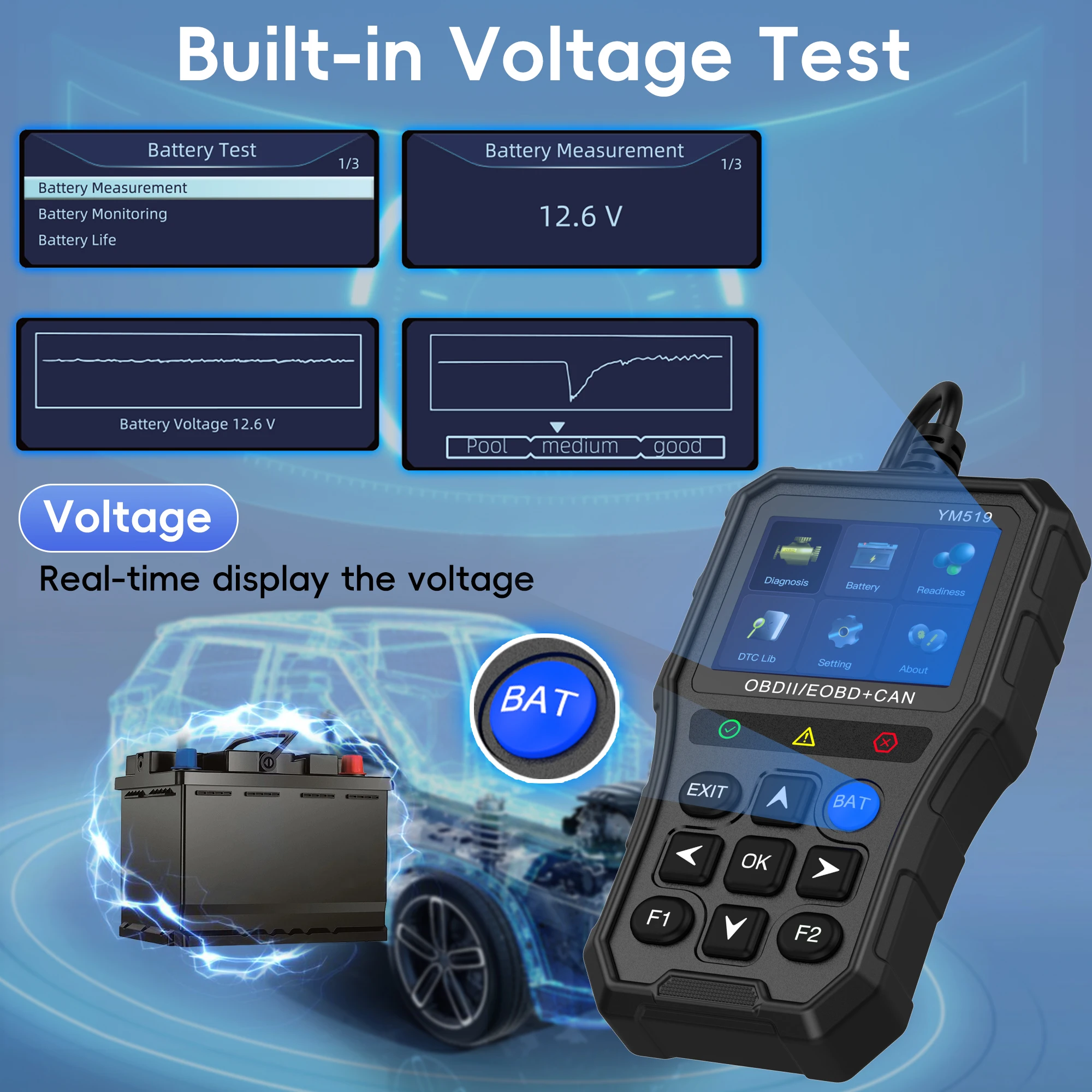 OBD2 Scanner Diagnostic Tool, Check Engine Code Reader,Profession Auto Check Engine Light Car Diagnostic Scan Tool