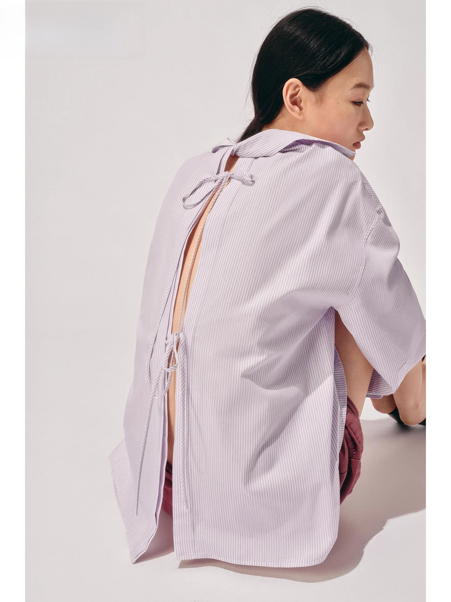 ZAPRHA Lato 2025 Luźna, zwiewna bluzka z jedwabiu z wiązaniem, kołnierzykiem i długim rękawem, damska, modna, bawełna, poliester