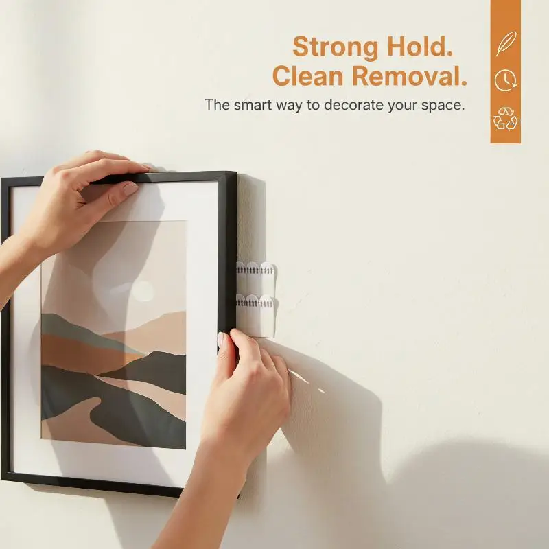 Hanging Picture Strip Non Perforated Heavy Duty No Trace Buckle Easy Setup for Studio Wall Photo Frame Display