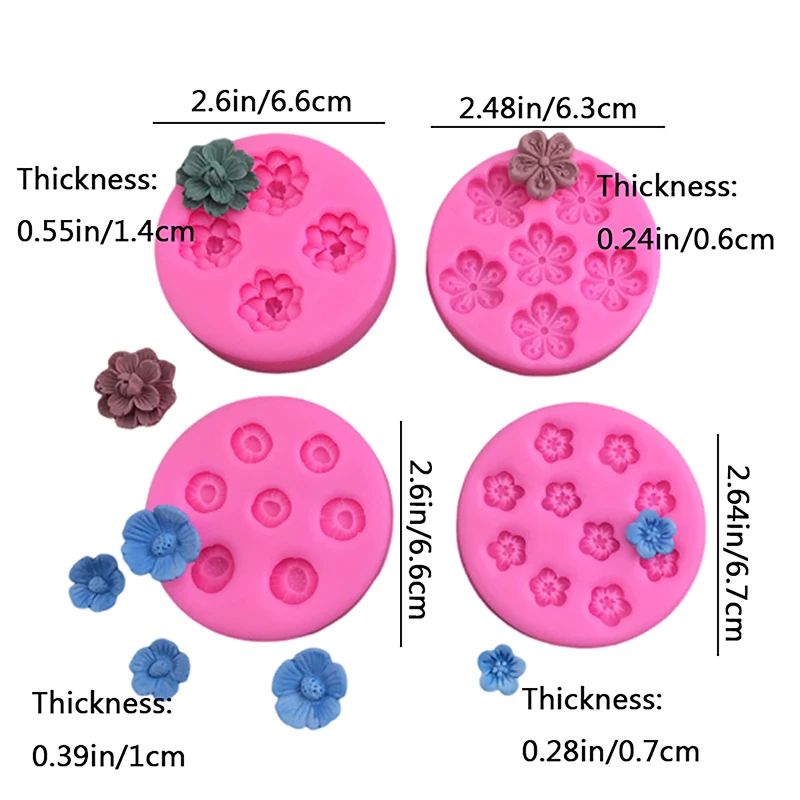 1Pc Cherry Blossom Peach Blossom Silicone Mold DIY Cake Deco