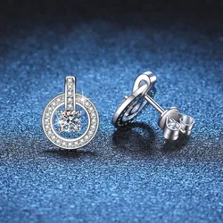 4MM 0.3CT Moissanite Stud Earrings 18K White Gold Plated 925 Sterling Silver D VVS1 Lab Diamond Ear Jewelry for Women