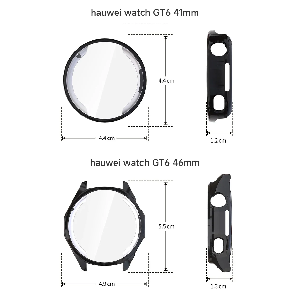 حافظة لهاتف هواوي ساعة GT6 ملحقات واقي للشاشة غلاف ممتص للصدمات ناعم مضاد للسقوط لساعة هواوي GT6 41 مللي متر 46 مللي متر غطاء
