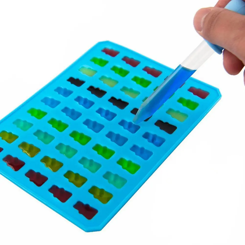 Silicone Baking Molds 50 Lattices Bear Candy Molds Animal Shaped Pans Diy Chocolate Mold For Cake Soap Ice Microwave Safe