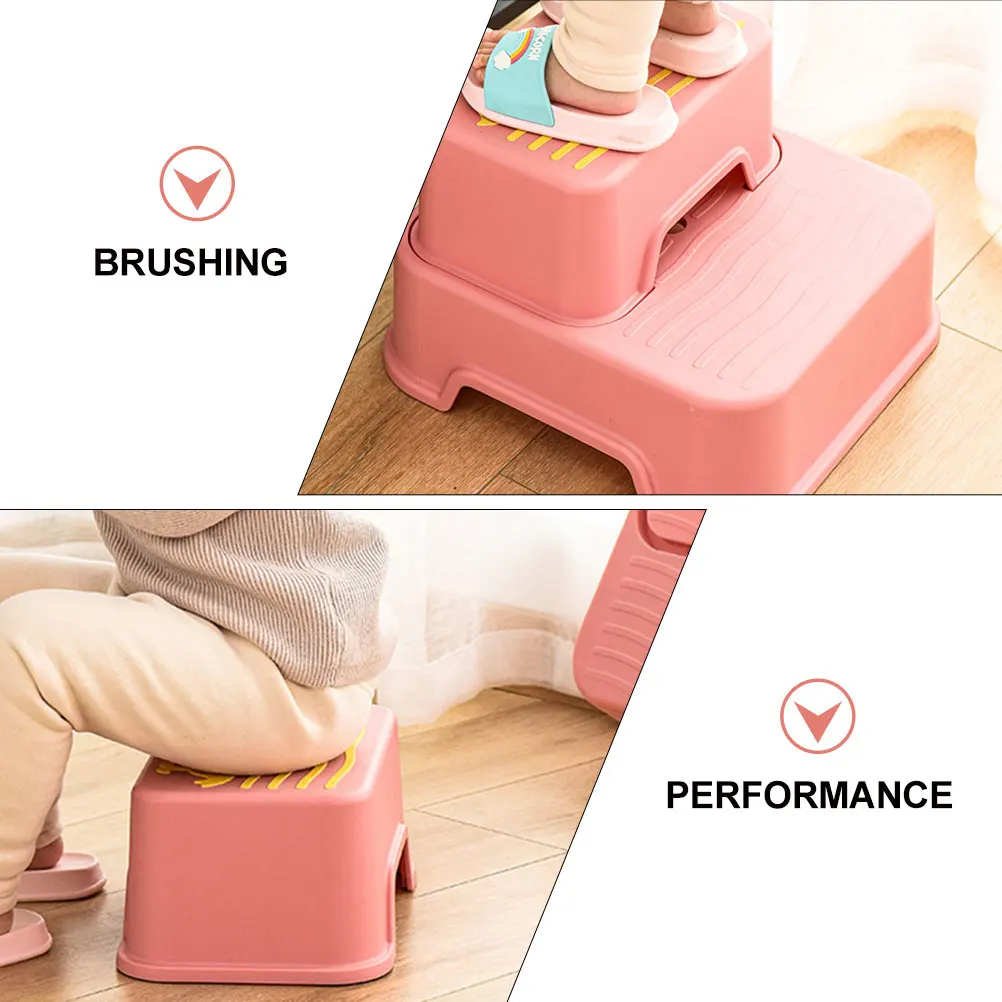 1 Set rutschfester Fußhocker für Kinder, abnehmbarer zweilagiger Kinderhocker für Badezimmer, Toilettentraining, stehender Tritthocker für den Heimgebrauch