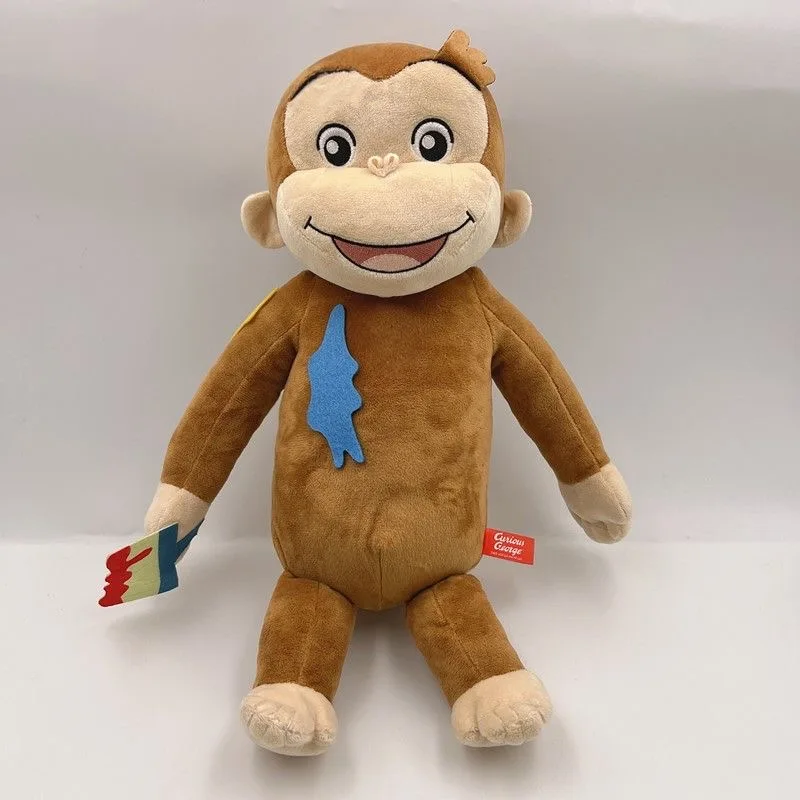 

New Cute Kawaii Curious George Monkey Painter Plush 40CM Kids Stuffed Animals Toys For Children Gifts