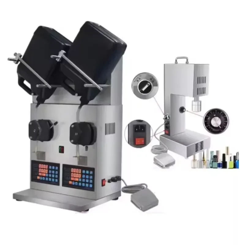 Portable small glass bottle nail polish production line cosmetics filling and capping machine