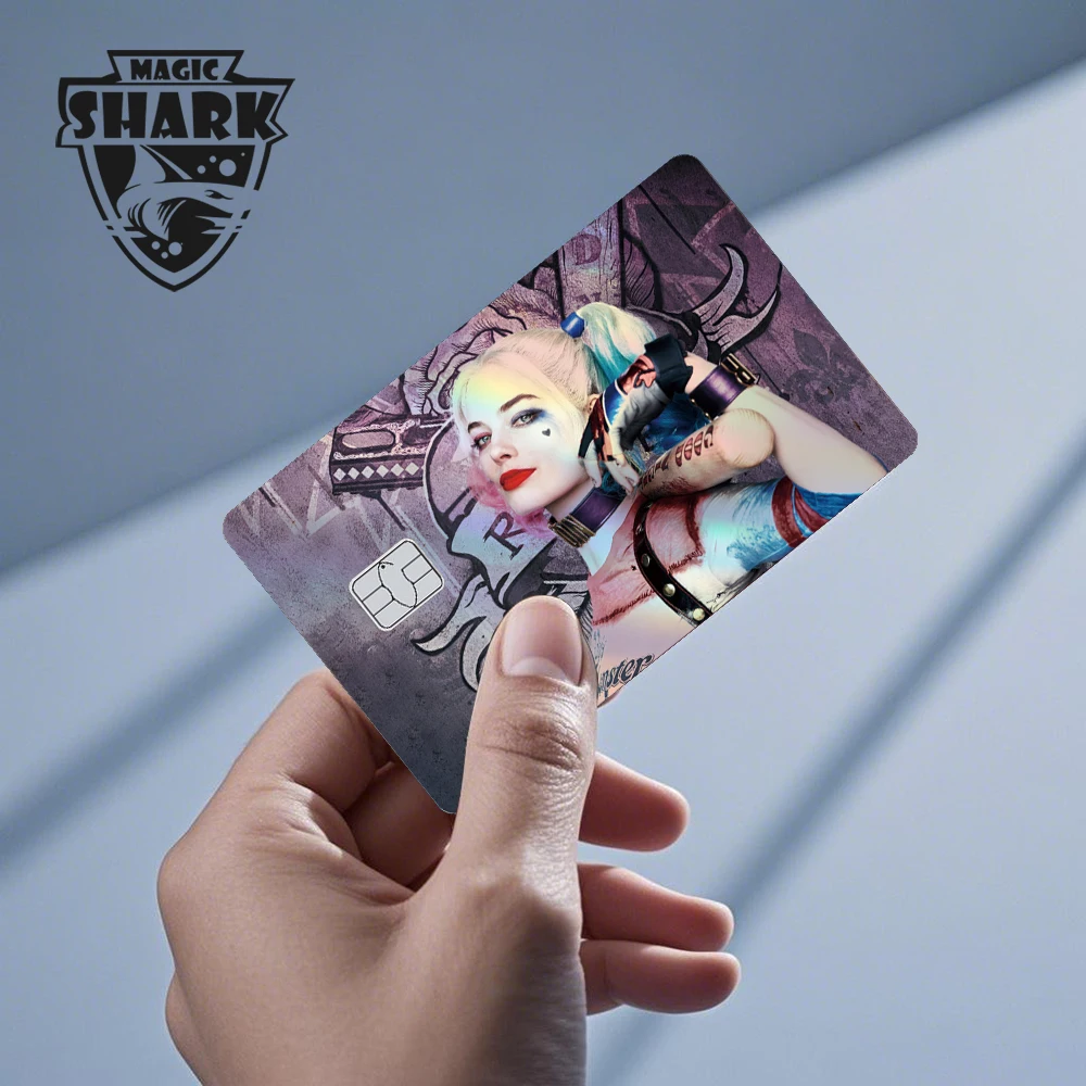 Magic Shark Holographic Laser Deadpool Spiderman Ironman Batmans Skin Cover Film Sticker for Debit Bank Credit Card - view 5