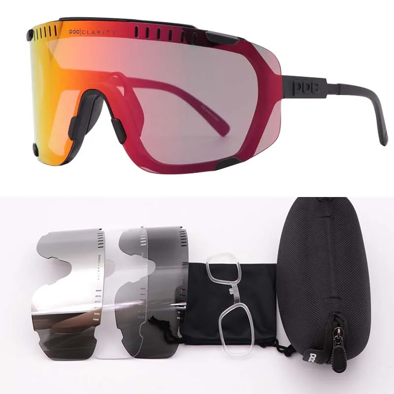 POC DEVOUR Rennrad-Fahrradbrille Outdoor Winddichte Reitbrille UV400 Blendschutz Fahrrad-Eyewear für Männer und Frauen