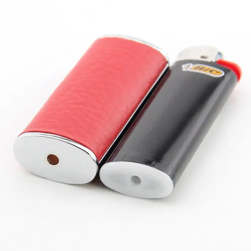 DOLPHIN Metal PU Leather Case Decorative Shell DIY Handmade Covering leather Trim Liner For Bic Lighter J6