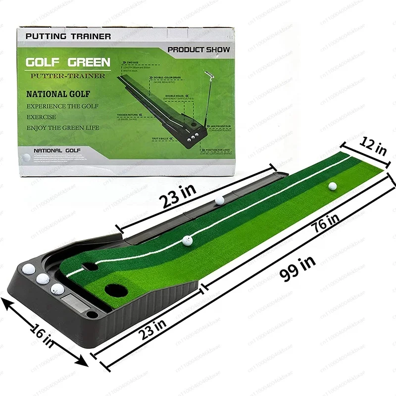 Hot Selling Indoor/Outdoor Golf Training Aid Automatic Ball Return Track for Practice Putting Mat