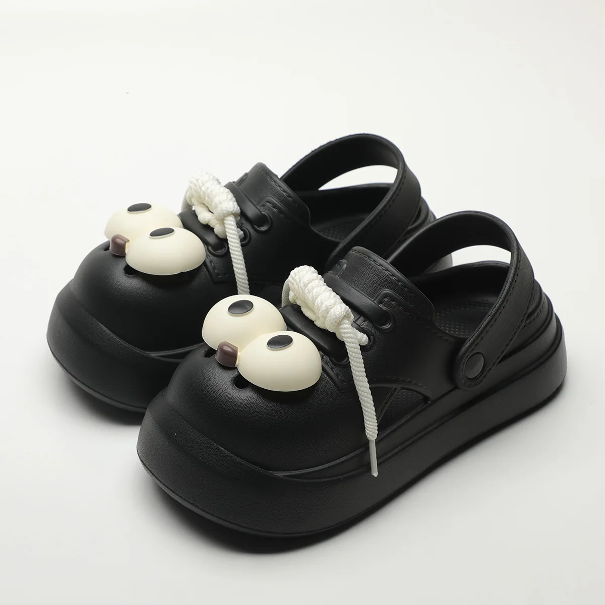 Cute DIY Big Eyes Fashion Clogs For Women Summer Platform Shoes Close Toe Female Home Street Slippers Girls Daily Walking Sandal - view 4
