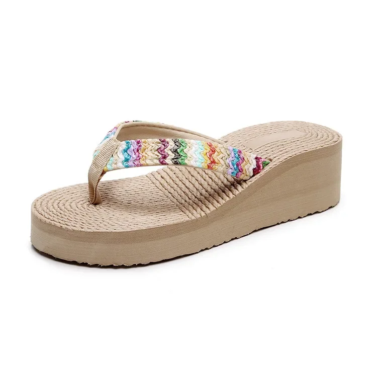 2026 New Fashion Women Flip Flops Summer Beach Platform Slippers Casual Outside Wedges Sandals Summer Women Shoes