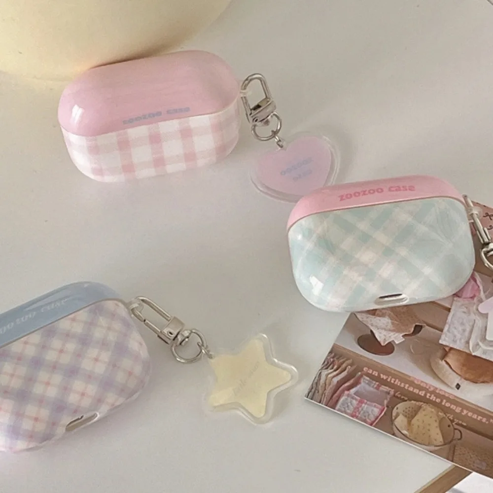 Korean Contrast Color Plaid Earphone Case For AirPods 1 2 3 Wireless Bluetooth Protective Case Soft Tpu Cover For AirPods Pro 2