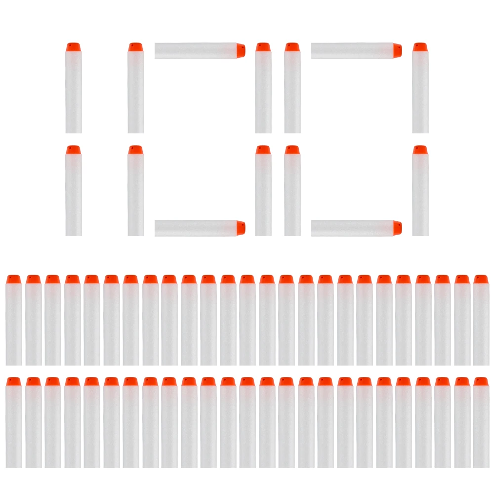 Dardos blandos y luminosos para pistola de juguete, saetas de agujero hueco, de 100 uds, cabeza de 7,2cm, repuesto de balas de juguete