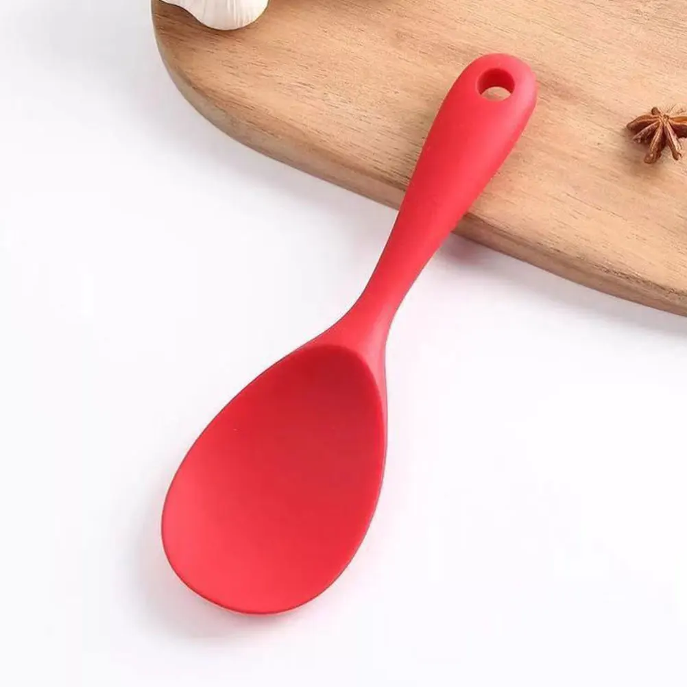 

Silicone Rice Spoon Non Stick Cooker Spatula Easy Clean Portable Small Design Stand Function Serving Kitchen Tools