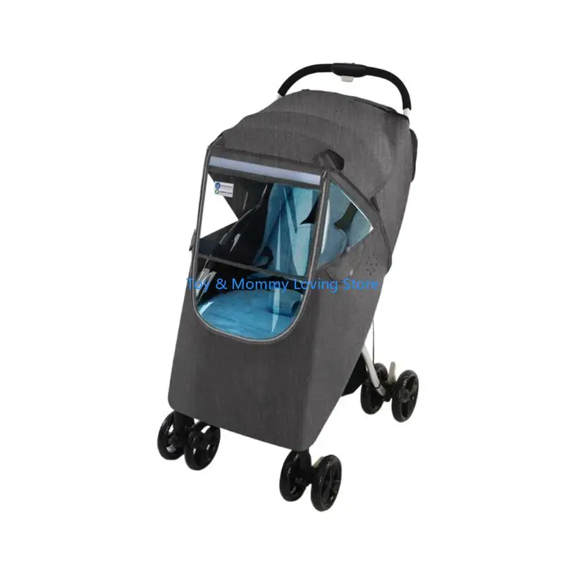 

Y1QF Transparent Window Strollers Cover Thermal Insulation for Winter Waterproof Airflows Vents Universal