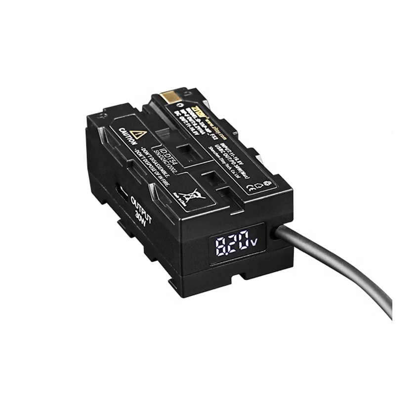Bateria do manequim com saídas duplas, D-Tap para F550, F970, Tipo-C, Acoplador DC, Câmera, Atomos, Gravador, Vídeo, Transmissor de Sinal