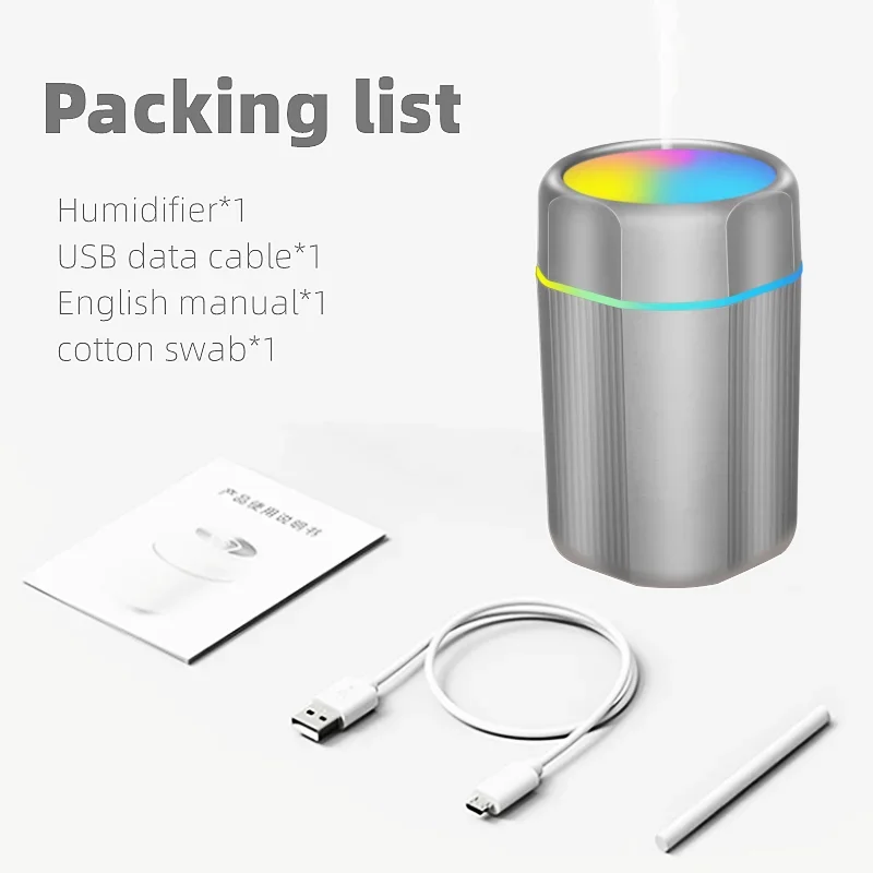 300ml Air Humidifier Aroma Essential Oil Diffuser With Night Light Cool Mist For Bedroom Home Car Plants Purifier Humificador