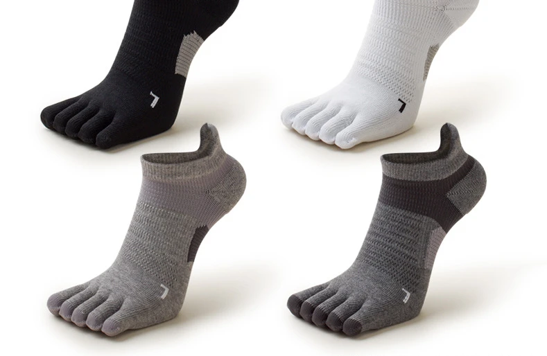 4 Paar Herren-Sportsocken mit fünf Fingern, weich, atmungsaktiv, Marathon-Socken, niedrige, flache, kurze Socken, Outdoor-Wandersocken – Detail 5