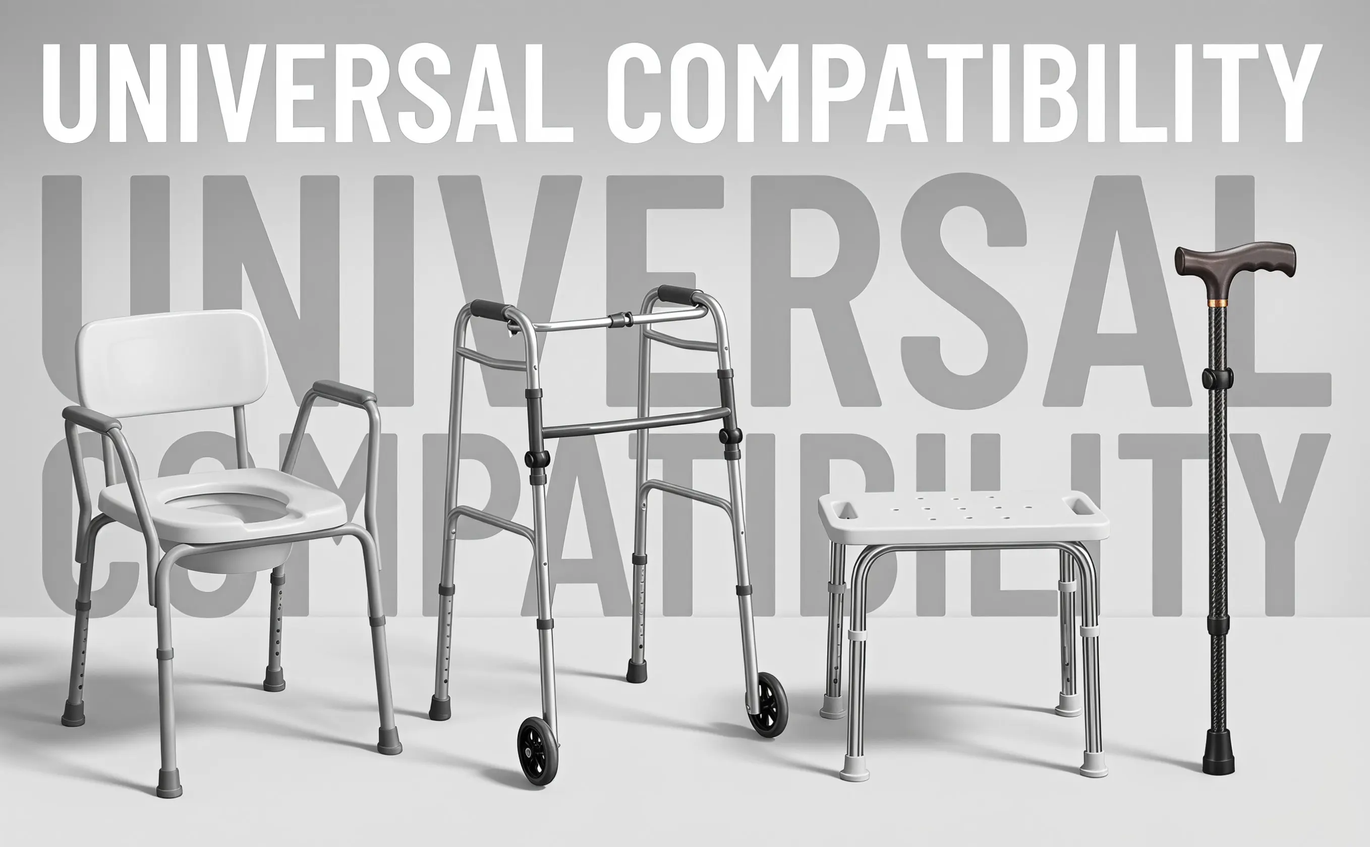 4Pcs Commode Chair Clamp Lock Replacement Toilet Stool Clips Adjustable C-Shape Canes Walker Crutches Antislip