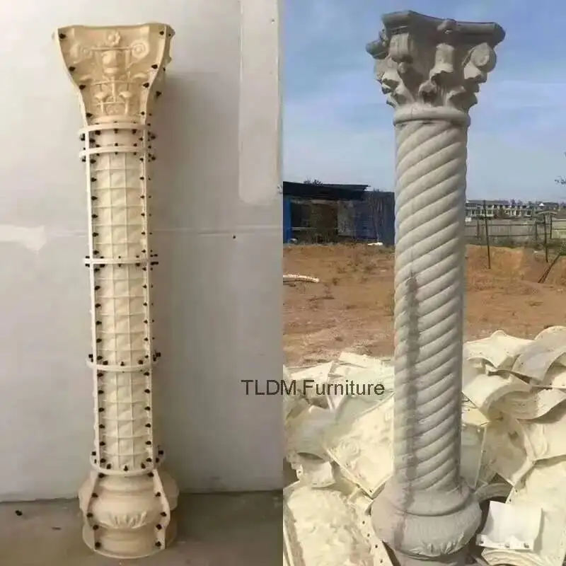 Versatile Modern Thickened Molds Roman Columns for Design Villas Round Convenient Carved Grooved Fences for Outdoor Decor