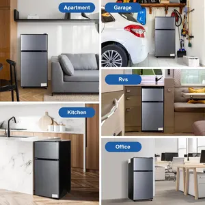 Kulkas Mini dengan Freezer, 2,9 Cu.Kulkas Kecil Ft, Hemat Energi, Kebisingan Rendah, 7 Termostat yang Dapat Disesuaikan, Kulkas Pintu Ganda 8 kulkas dengan penjualan terbaik dengan freezer - №