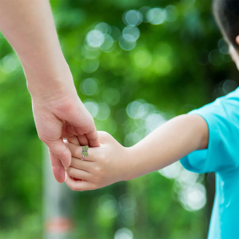 

2Pcs Children Rings Color Changing Kids Jewelry Zinc Alloy Adjustable Mood Cartoon Animal Design Girls Accessories