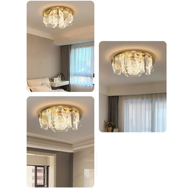 Modern LED Chandelier Nordic Creative Simple Light Luxury Gold Acrylic Ceiling Lamp Suitable For Bedroom And Living Room Lamps
