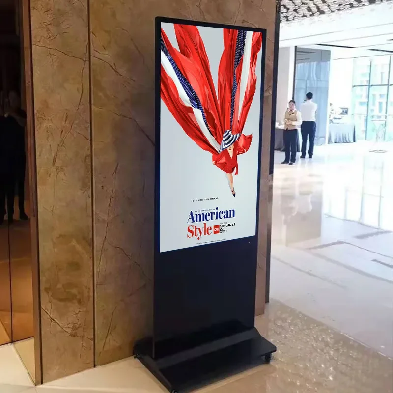Floor Standing 43 49 55 65 Inch Android Video LCD Advertising Player Kiosk Vertical Totem Digital Touch Signage Display