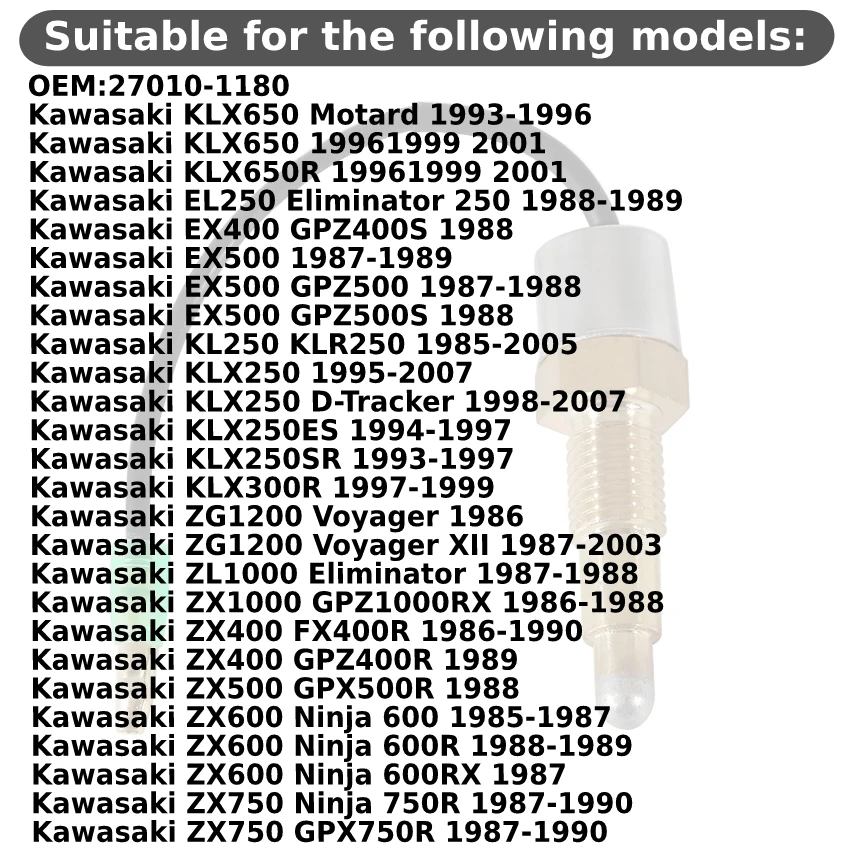 Motorcycle Thermo Fan Switch For Kawasaki KLX650 KLX650R EL250 EX400 EX500 KLX250 KLX250ES KLX250SR KLX300R ZG1200 ZL1000 Motard
