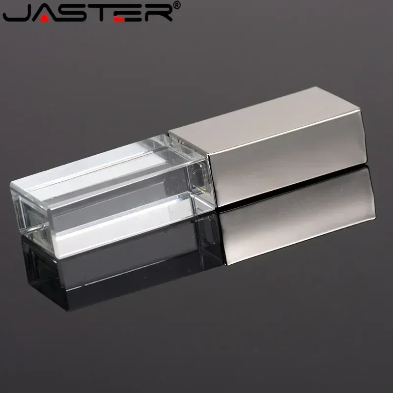 JASTERS Crystal usb sticks 3D print custom logo 4GB 8GB 16GGB 32GB 64GB usb flash pen drive transparent glass