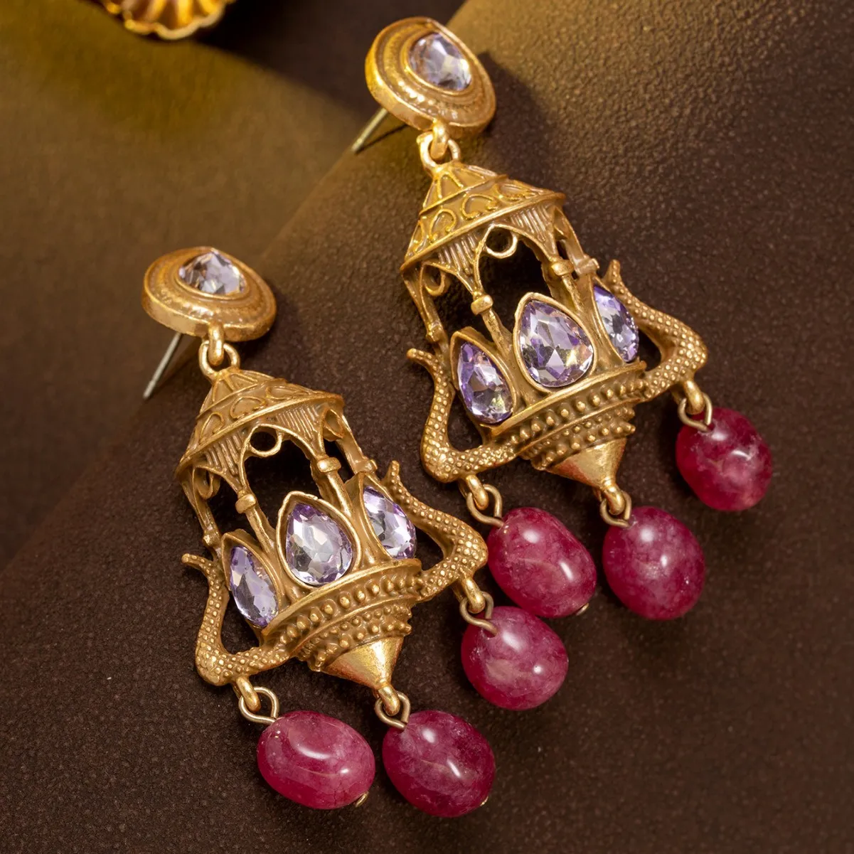 Medieval Earrings Palace Style Tassel Retro Gorgeous Old Cut Out Chandelier Earrings