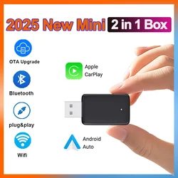 Mini 2in1 Ai Box Wired to Wireless CarPlay&Android Auto Adapter WiFi Bluetooth Auto Connect Plug&Play For Wired Carplay Cars
