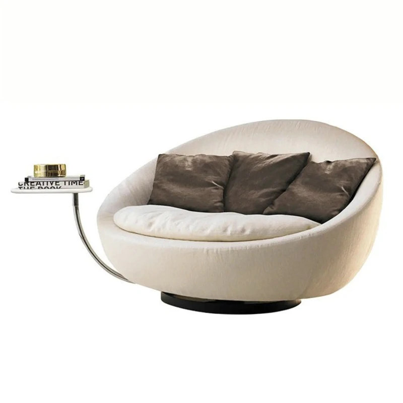 Postmodern rotating leisure chair, Italian round fabric single sofa