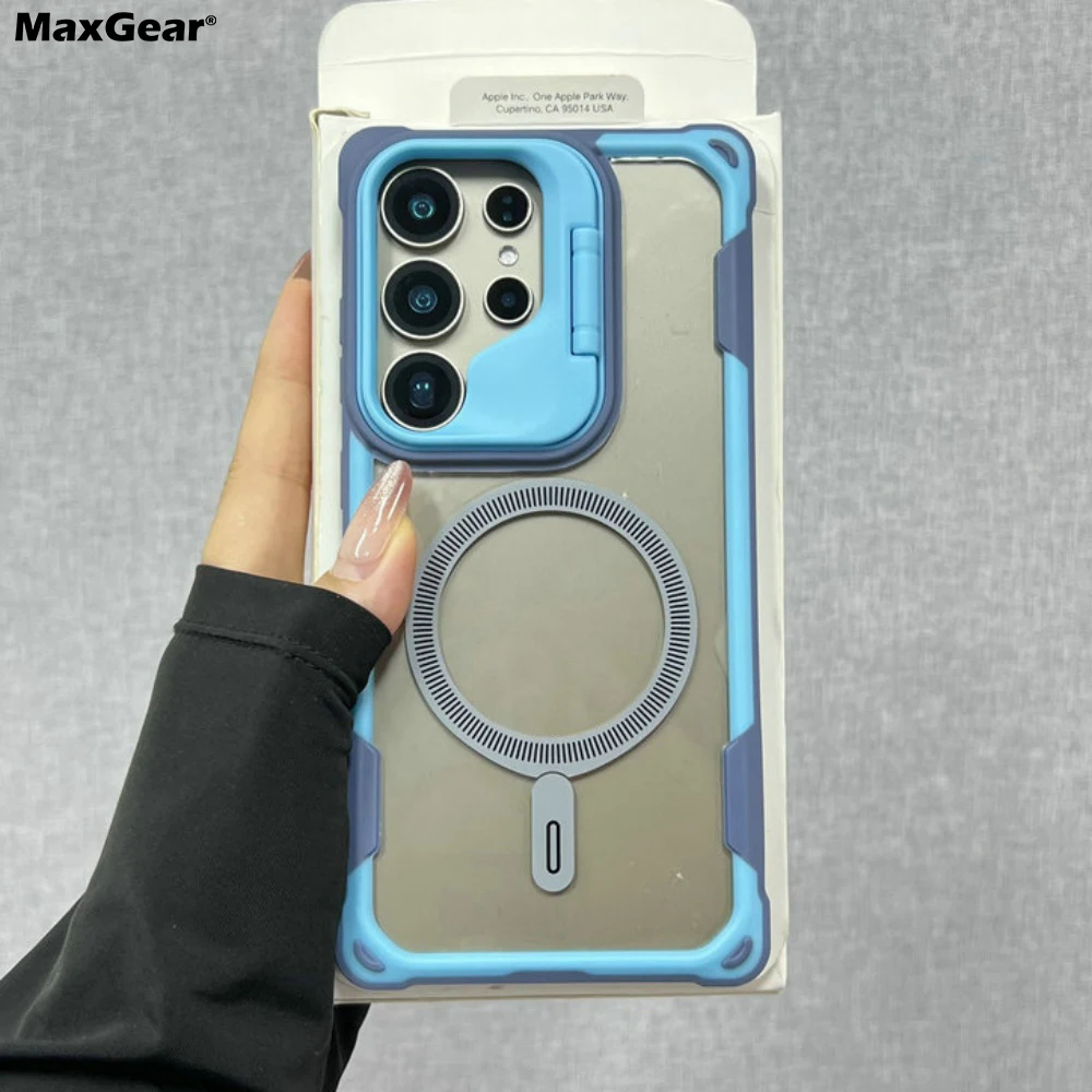 Stoßfeste Rüstung Militär für Magsafe Hülle für Samsung Galaxy S25 S24 Ultra Plus S25Edge Wireless Charging Hard Defender Cover