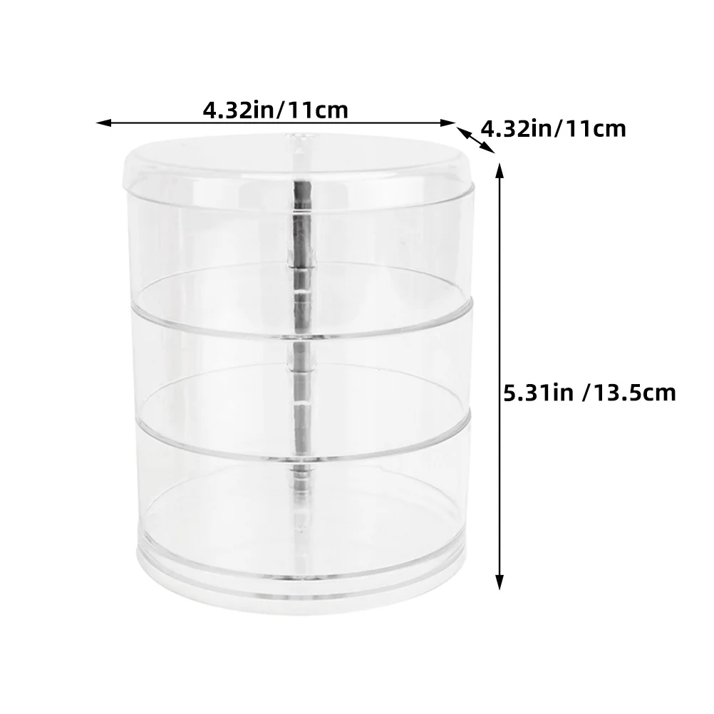 2 قطعة صندوق منظم مجوهرات متعدد الطبقات قابل للتدوير 3-Layer صندوق تخزين مجوهرات شفاف لقلادة أقراط أساور خواتم