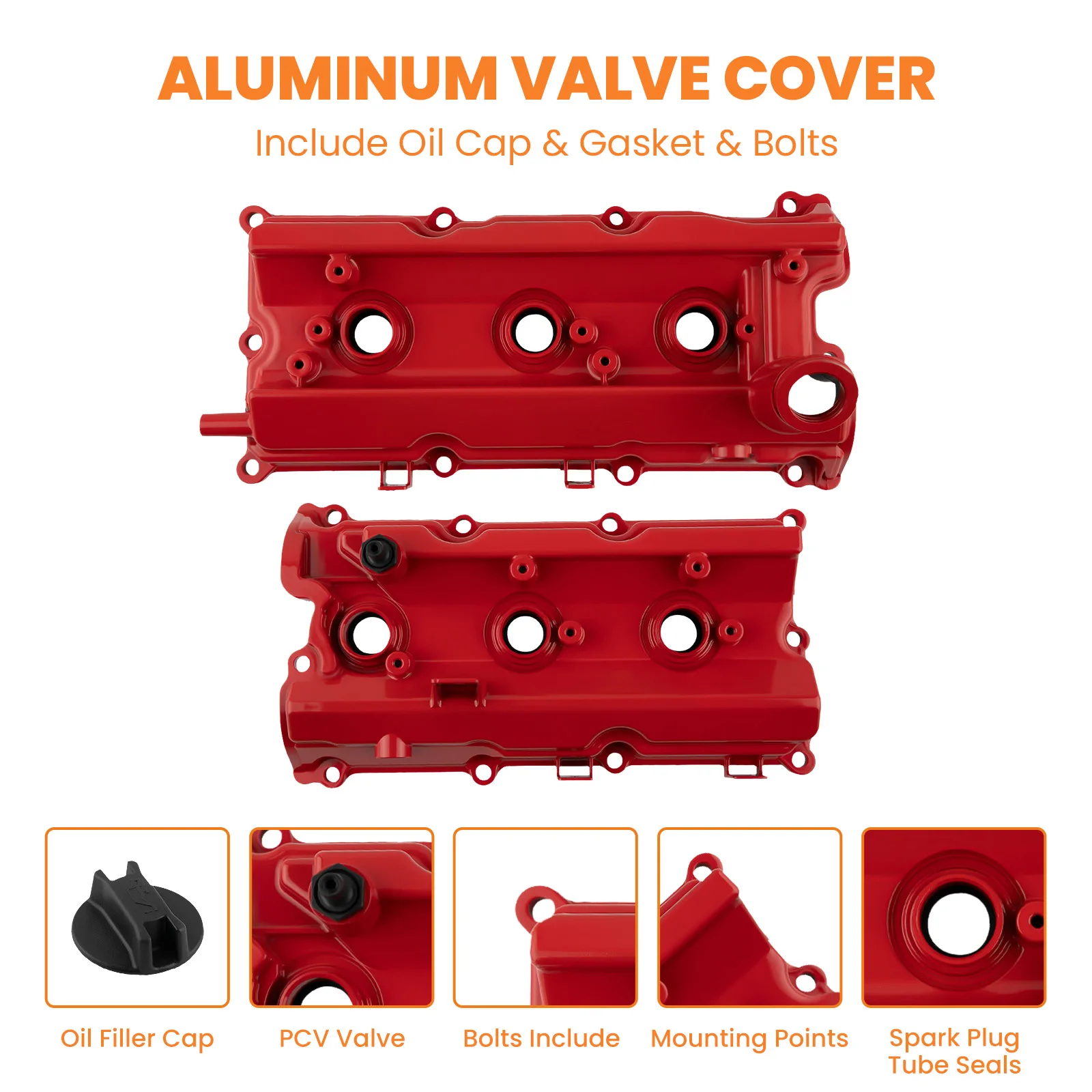 Aluminum Engine Valve Cover Kit For NISSAN 350Z 3.5L 3498CC V6 DOHC 2003-2007