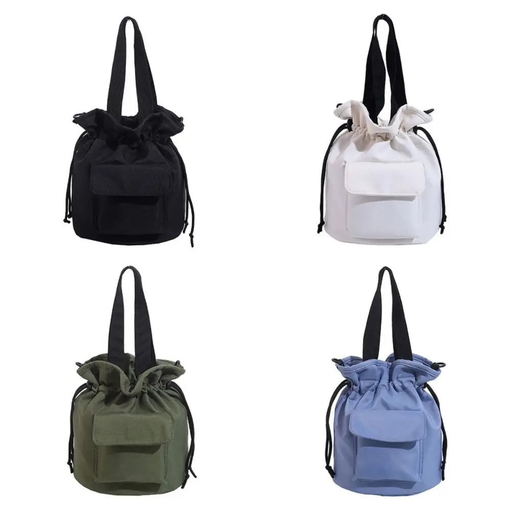 

Leisure Lightweight Shoulder Bag with Pocket Commute Large Capacity Drawstring Bag Fashion Oxford Crossbody Bag Girls