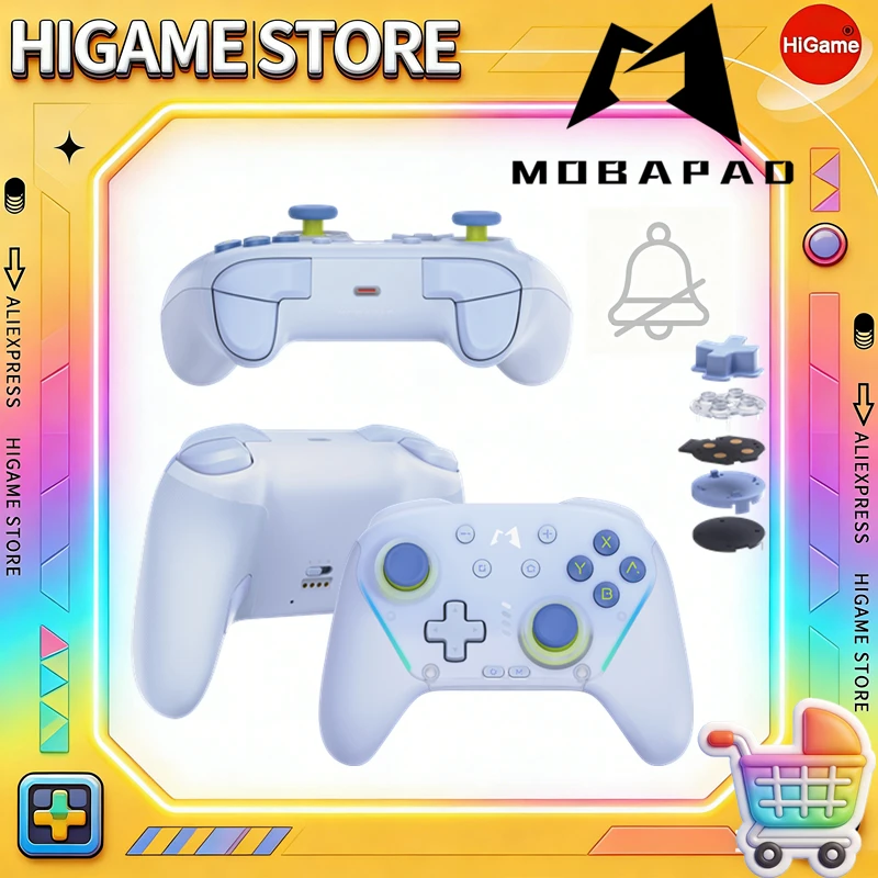 mute-gamepad-for-switch-2-controller-for-windows-android-switch-1-tmr-glide-sticks-for-iiphone-mobapad-chitu2-hd-white