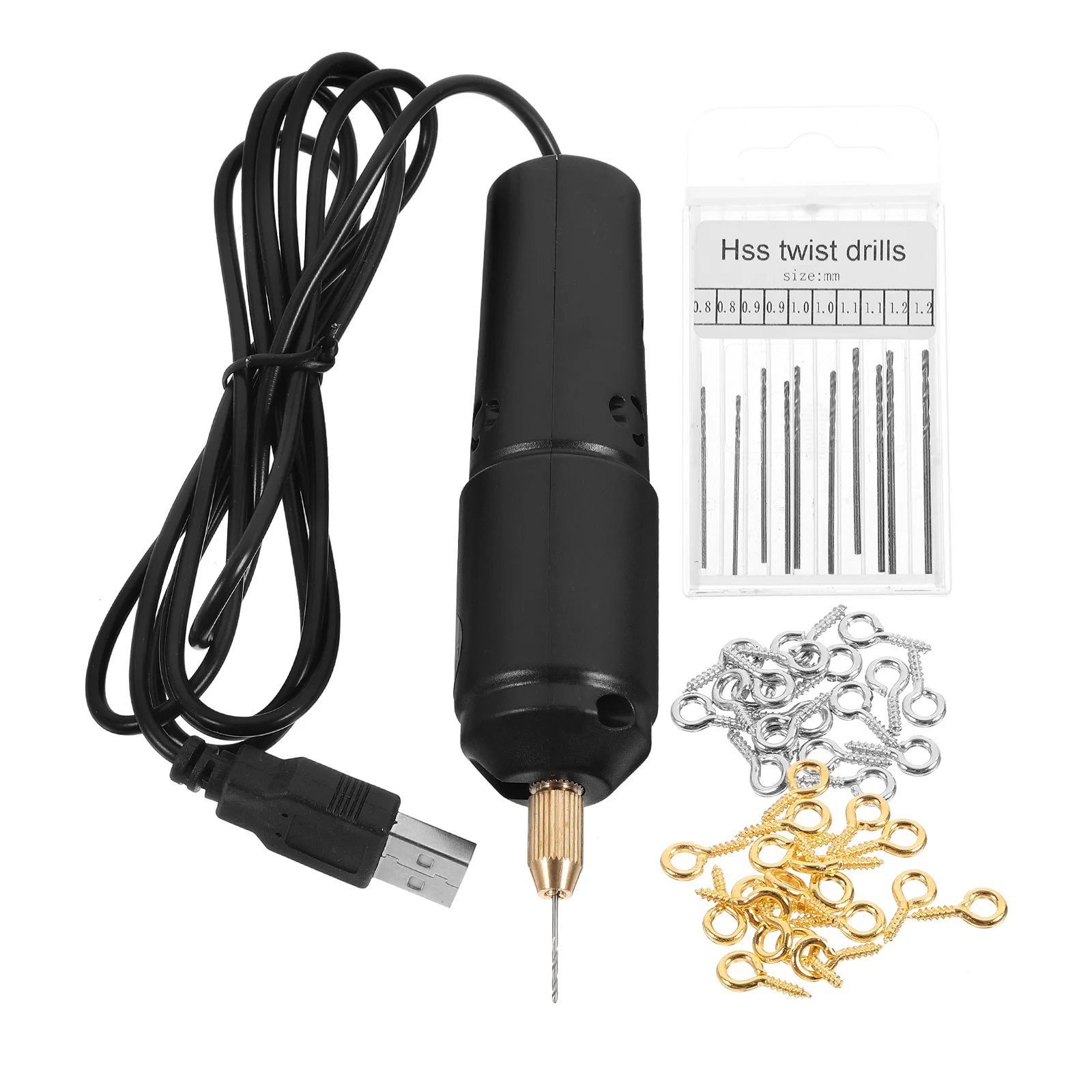 

1Set Portable Mini Electric Drill USB Charging Hand Drill Durable Professional DIY Punch Tool Small Rotary Tool