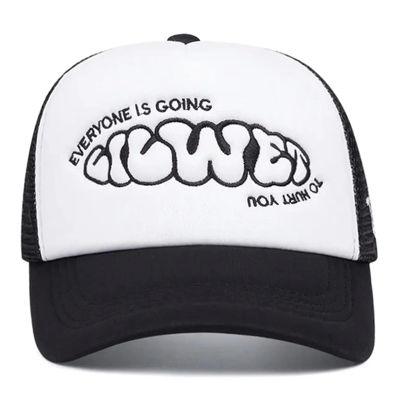 2026 New Hip Hop Hat GOING Women's Side Embroidered Baseball Hat Outdoor Daily Commuter Decoration Sunshade Hat Unisex Mesh Hat