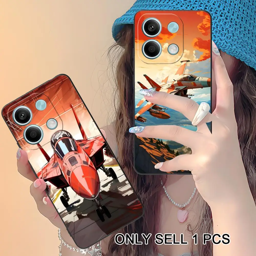 Anime AirForce Plane Phone Case for Xiaomi Redmi Note 15 14 13 12 11 S Pro Plus 4G 5G Soft TPU Shockproof Cover