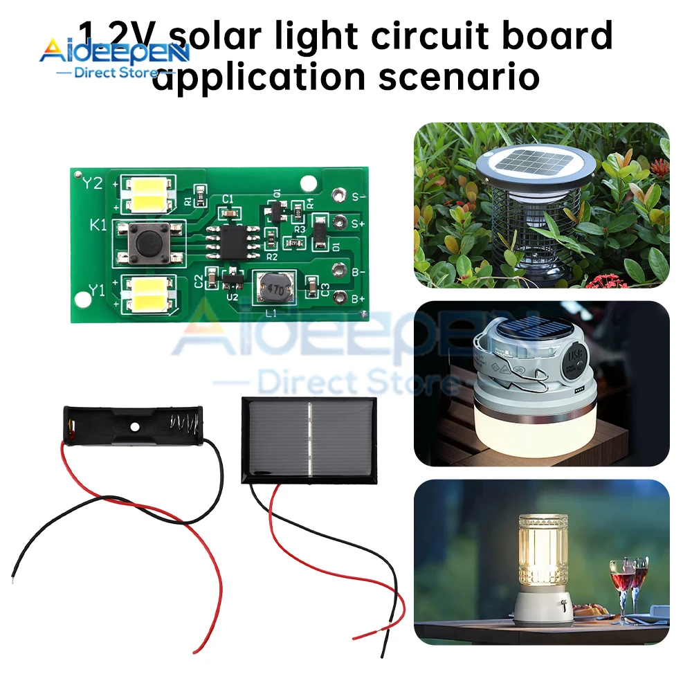 1.2V Solar Ceramic Lamp Circuit Control Board Strong Ornamental Lantern Light Control Circuit Board for Outdoor Garden Light