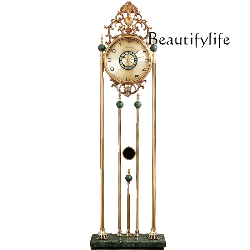 

American Floor Vertical High-End Ornament Decoration Clock European Style Villa Luxury Display Standing Grandfather Clock