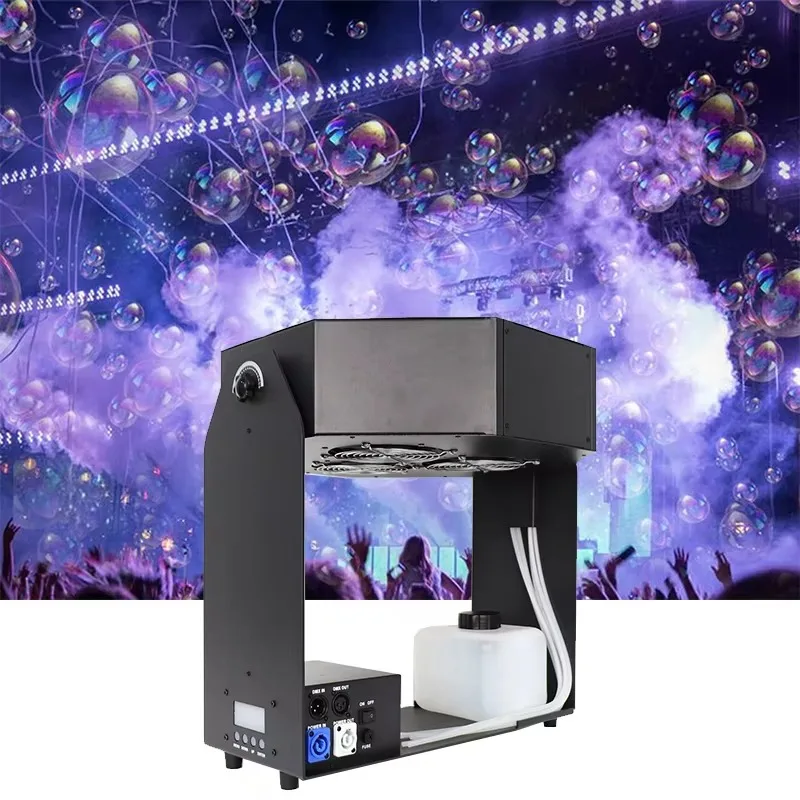 

Topflashstar New Large 120W DMX Bubble Maker Automatic Rotation RGBW 12pcs LED Bubble Machine for Wedding Party Outdoor Activity